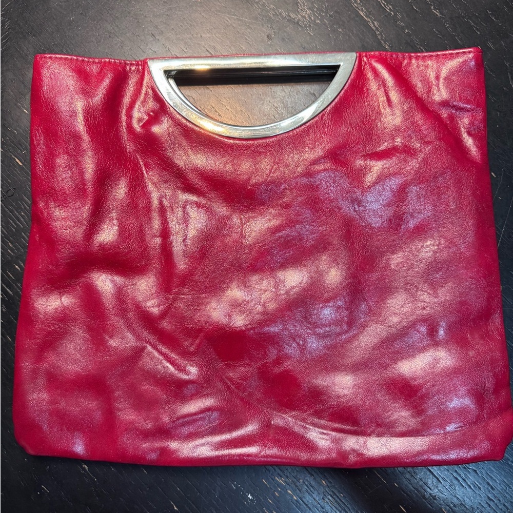 Style & Co Red Clutch Silver Handle Y2K Style 2000s Evening Bag